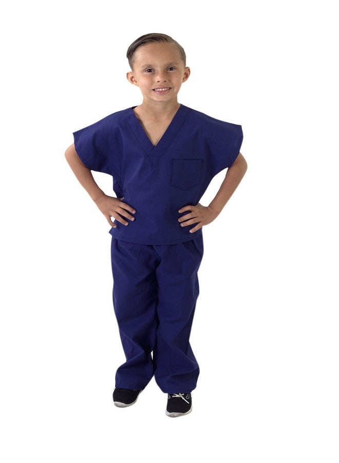 Natural Uniforms Childrens Scrub Set-Soft Touch-Role Play Costume Set (True Navy Blue, 4) - Image 3